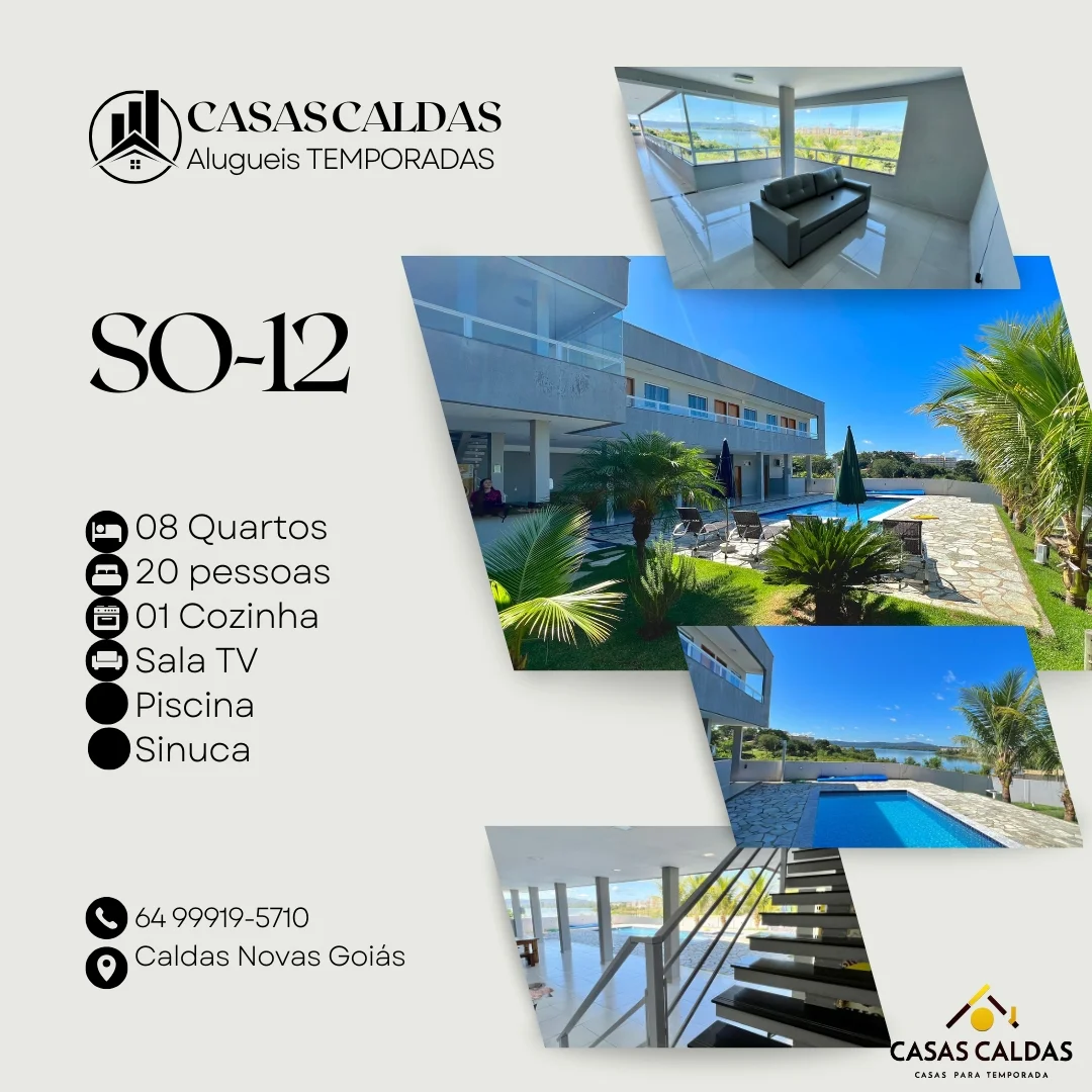Casa Casa SO-12 para aluguel de temporada em Caldas Novas